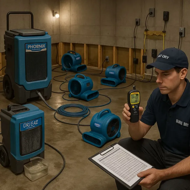 Structural Drying and Dehumidification process in Tooele County, UT
